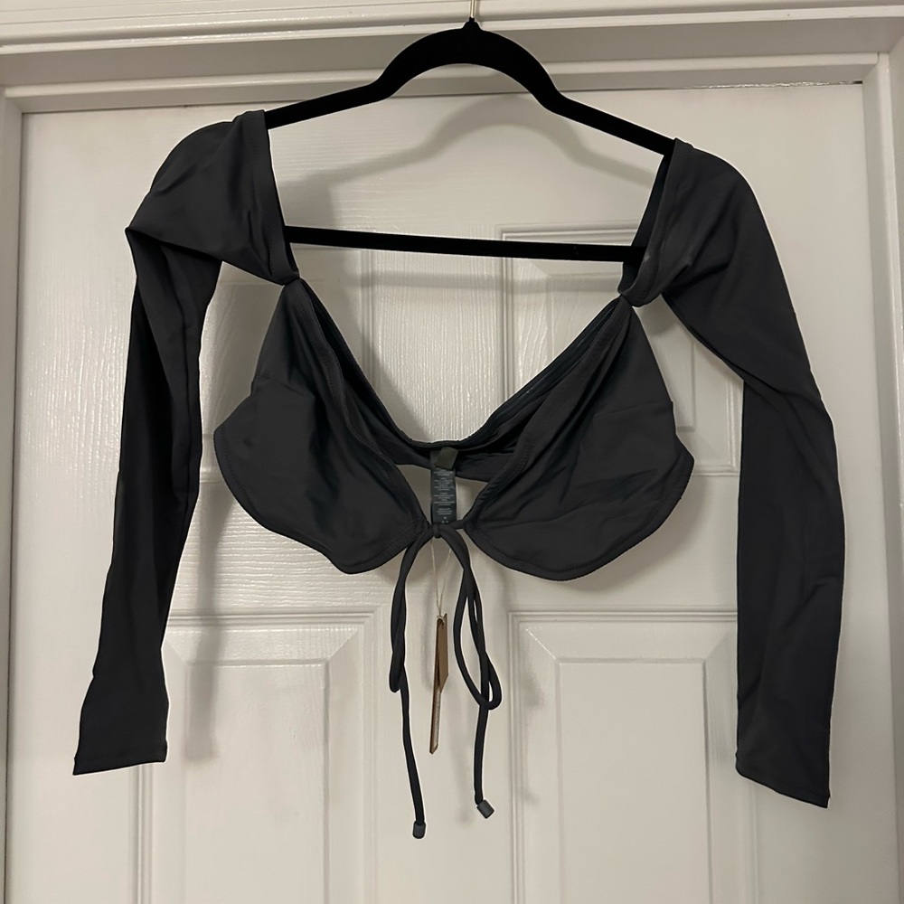 Skims long sleeve bikini top